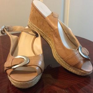 Nude sling a job wedges